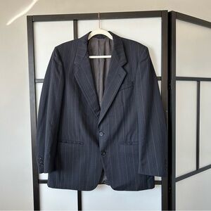 Givenchy Monsieur Jack Fraser Vintage Men’s Navy Blue Pinstripe Wool Suit Jacket